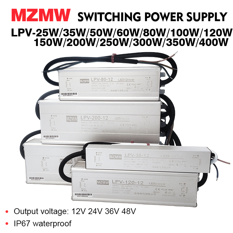 Outdoor Lighting Transformer Box - MZMW IP67 fuente de alimentación conmutada