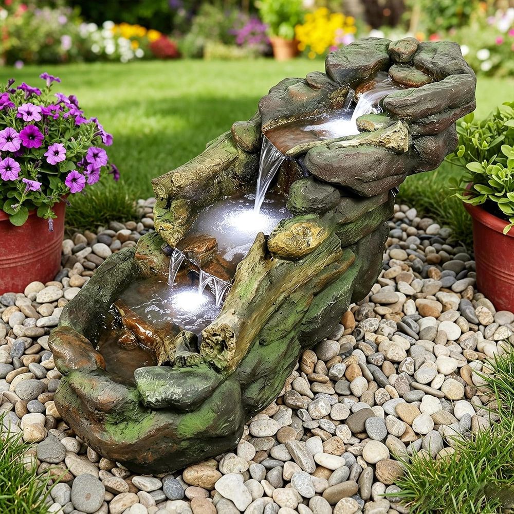 Outdoor Lighting For Backyard - Fuente de Agua Exterior de Múltiples