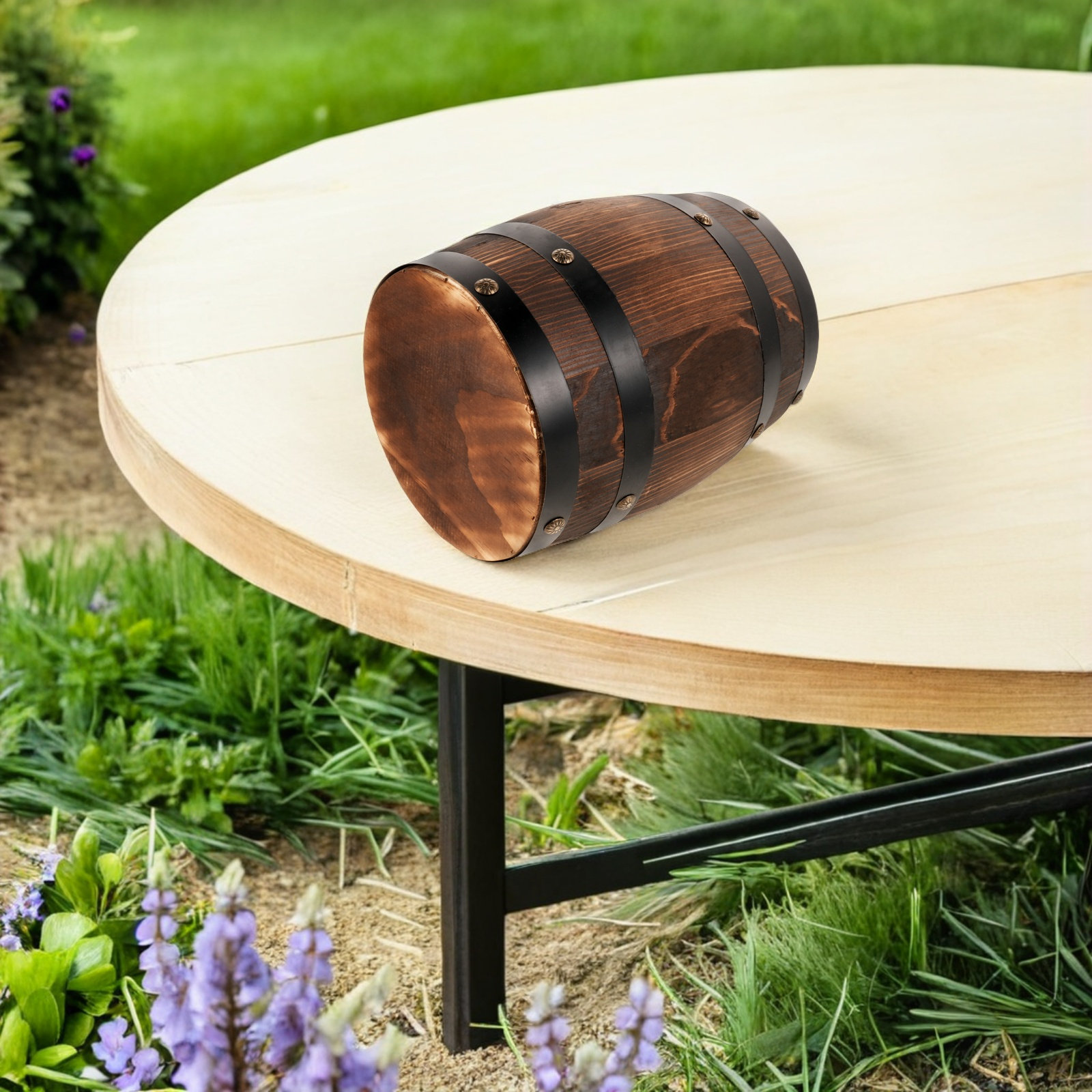 Outdoor Lighting Vintage - Taburete de barril de madera para