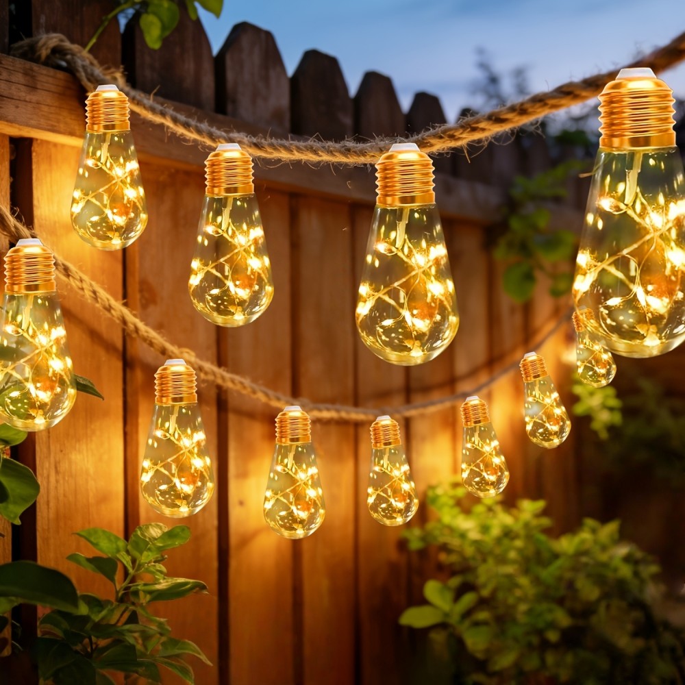 Outdoor Lighting For Fence - Guirnalda de Luces Solares para Exteriores