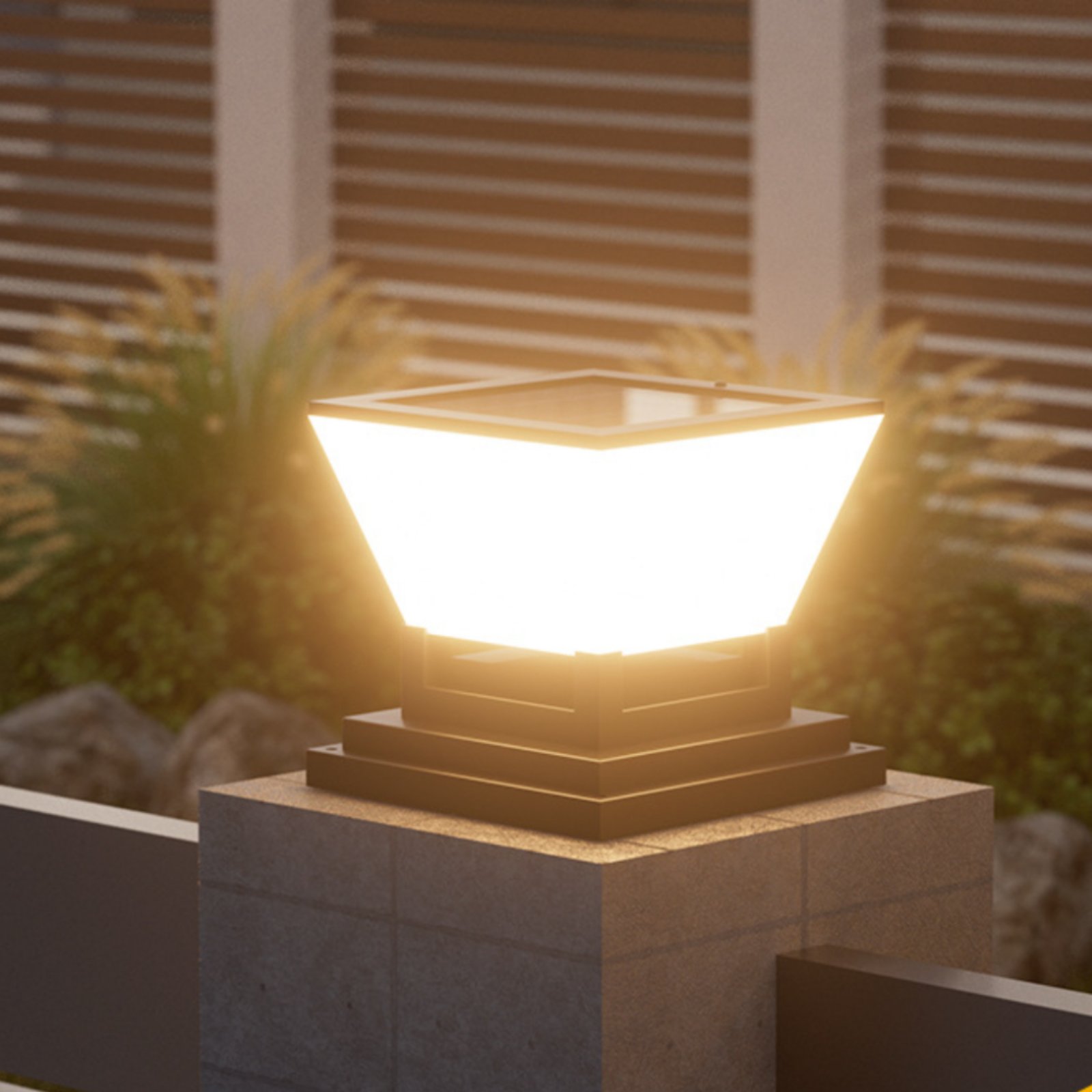 Outdoor Lighting For Fence - Lámpara Solar para Poste, Resistente al