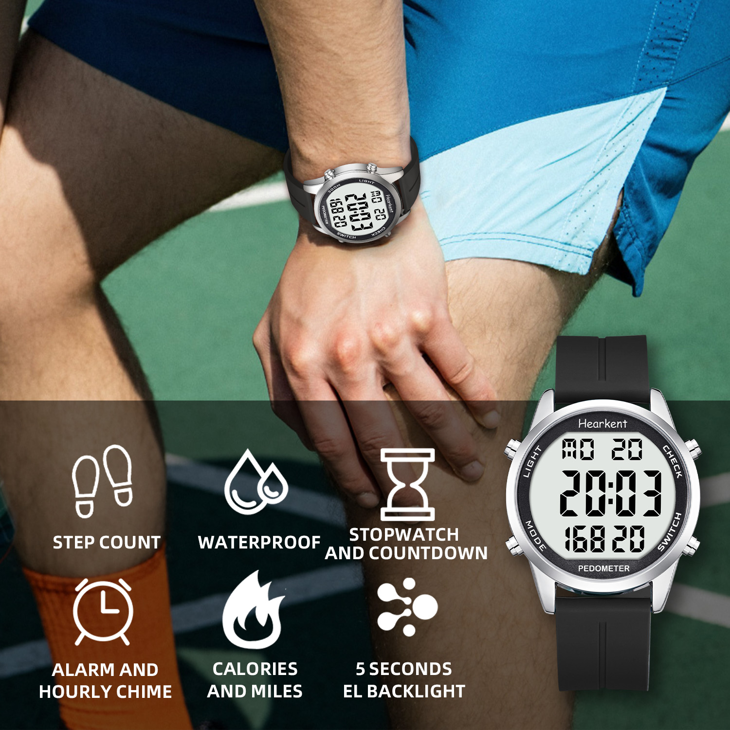 Hearkent-reloj podómetro para  - Outdoor Lighting Deck reseña y precio