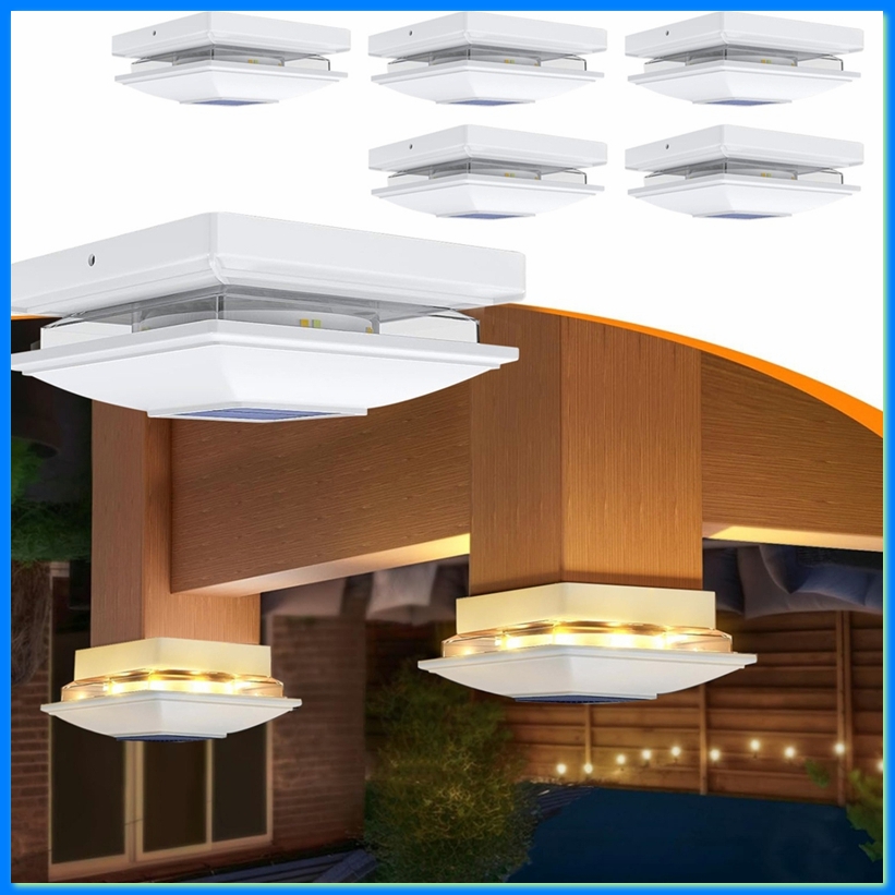 Paquete de 4 luces solares par - Outdoor Lighting Deck reseña y precio