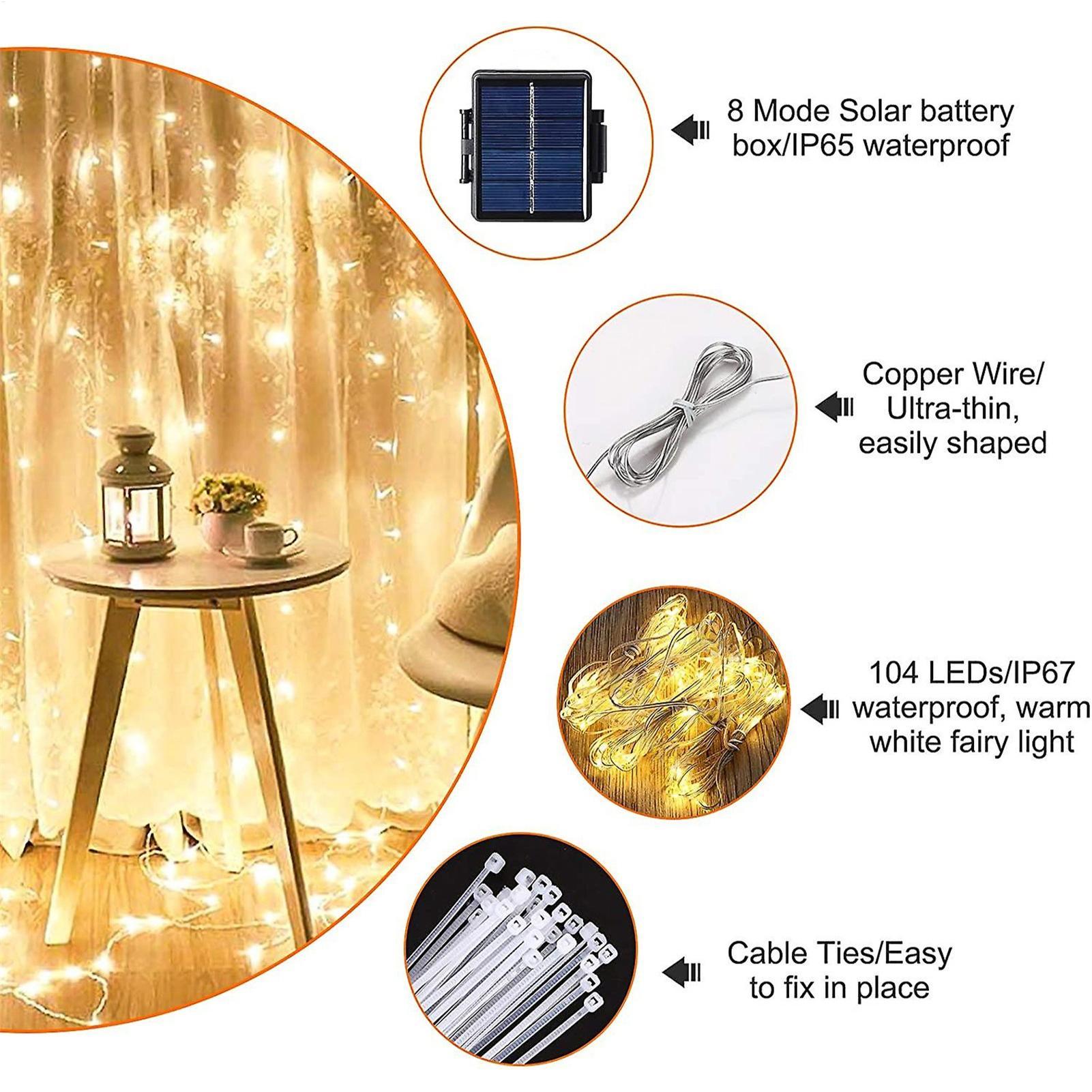 Guirnalda de luces solares par - Outdoor Lighting Led Fixtures reseña y precio