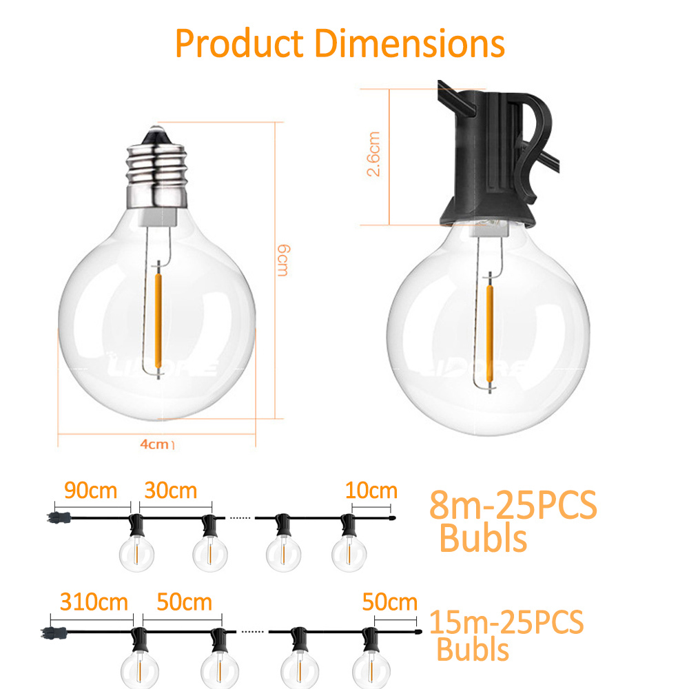 Guirnalda de Luces G40 de 8M/1 - Outdoor Lighting For Backyard reseña y precio
