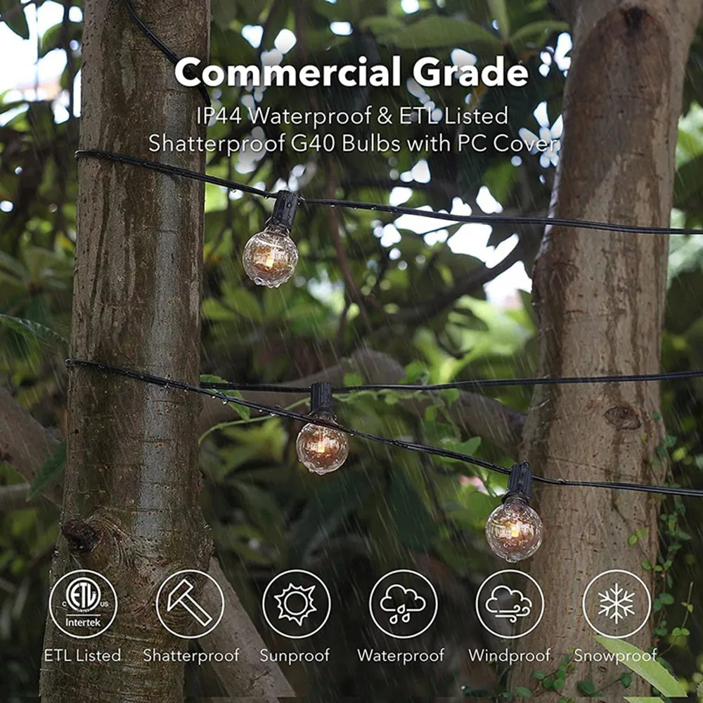 Guirnalda de Luces G40 de 8M/1 - Outdoor Lighting For Backyard reseña y precio