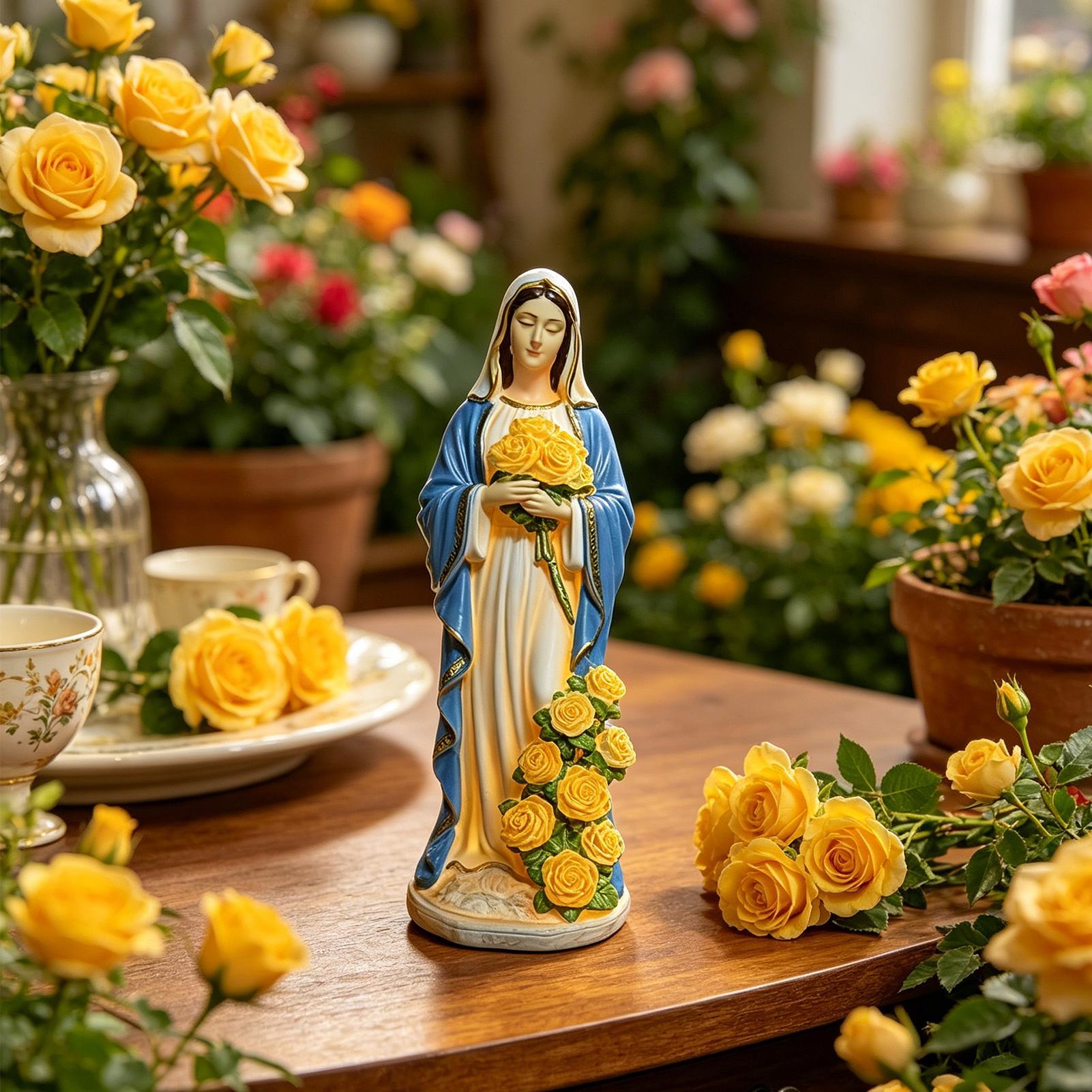 Estatua solar de la Virgen Mar - Outdoor Lighting For Backyard reseña y precio